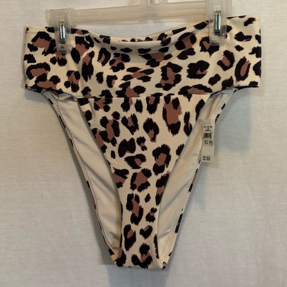 AA-220‎ Aerie NWT High Cut Cheeky Animal Print Summer Swim Bikini Bottoms Size M - Picture 1 of 12
